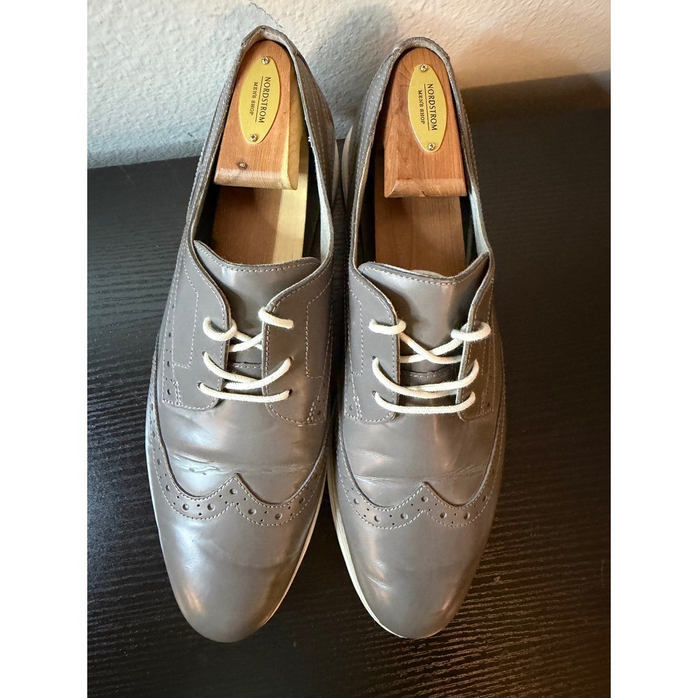Cole Haan Grand.OS Womens Grey Leather Wingtip Oxford Shoes W05434 Size 11B - Picture 3 of 9
